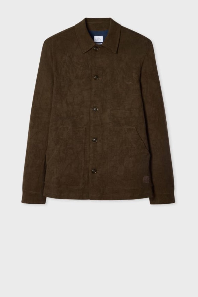Shirts & Tops - Paul Smith - Brown Cotton-Blend Jacquard Work Jacket - Archery Close