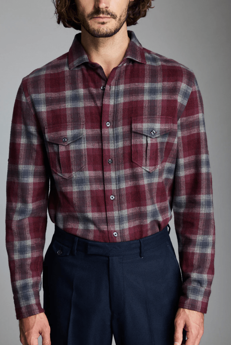 Shirts & Tops - Billy Reid - Brushed Bold Plaid Scout Shirt - Archery Close