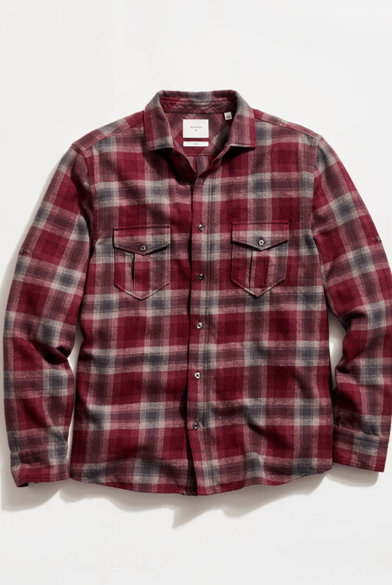 Shirts & Tops - Billy Reid - Brushed Bold Plaid Scout Shirt - Archery Close