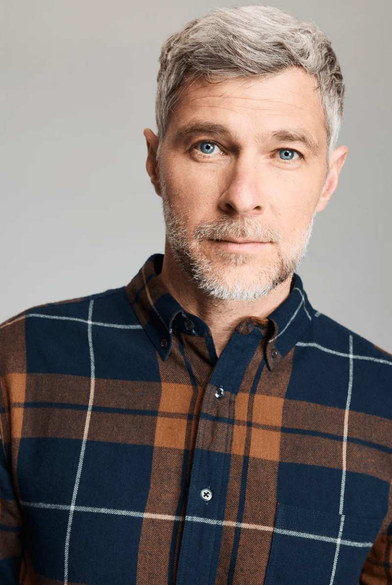 Shirts & Tops - Billy Reid - Brushed Bold Plaid Tuscumbia in Carbon Blue Multi - Archery Close