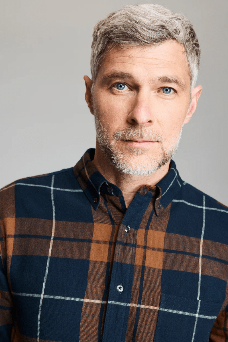 Shirts & Tops - Billy Reid - Brushed Bold Plaid Tuscumbia in Carbon Blue Multi - Archery Close