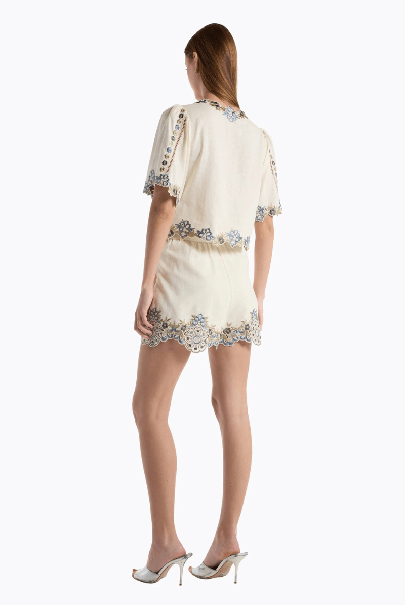 Shirts & Tops - Christy Lynn - Brynn Top in Ivory Ginkgo - Archery Close