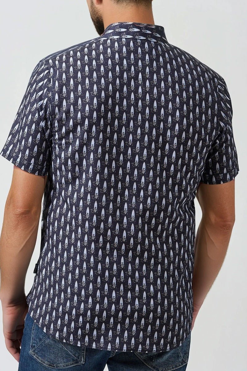 Stone Rose Buonasera - Surf Skull Linen Resort Shirt