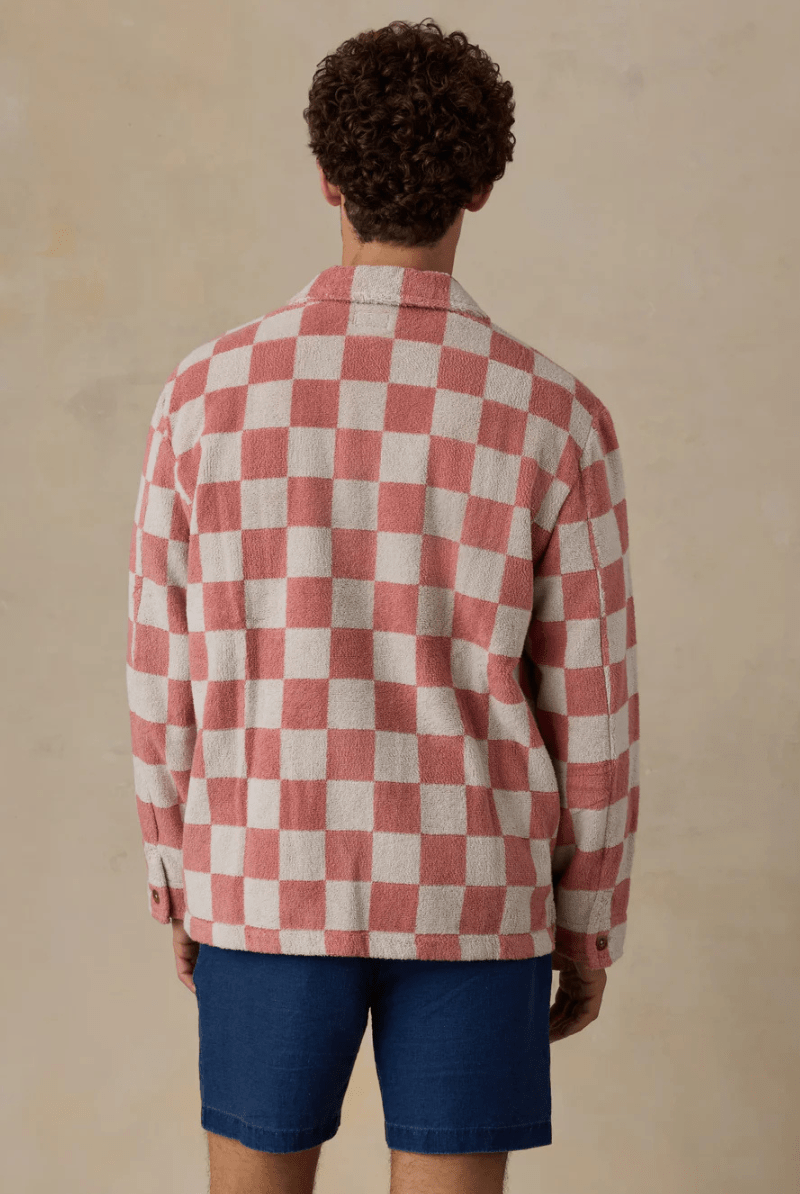 Outerwear - Faherty Brand - Cabana Apres Jacket in Red Shell Buffalo - Archery Close