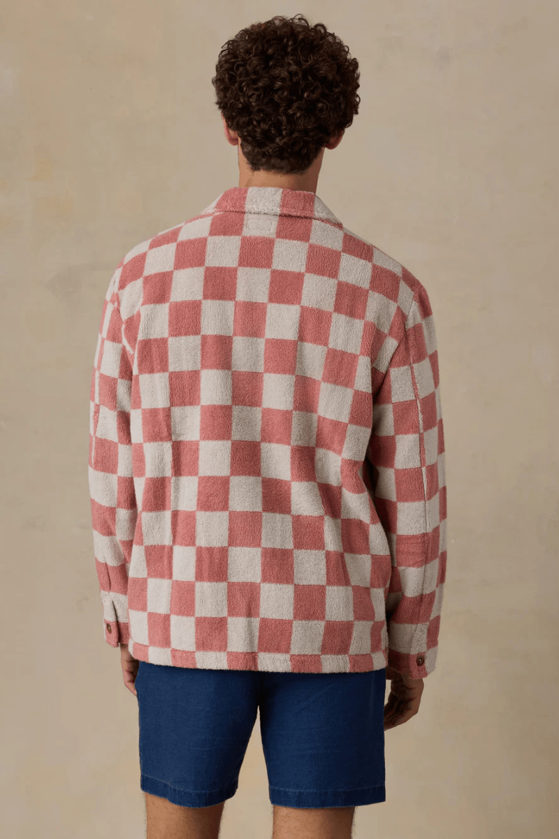 Outerwear - Faherty Brand - Cabana Apres Jacket in Red Shell Buffalo - Archery Close