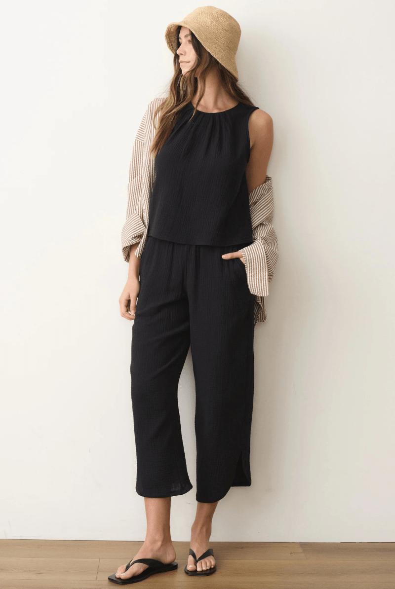 Pants - Marine Layer - Cali Double Cloth Pant in Black - Archery Close