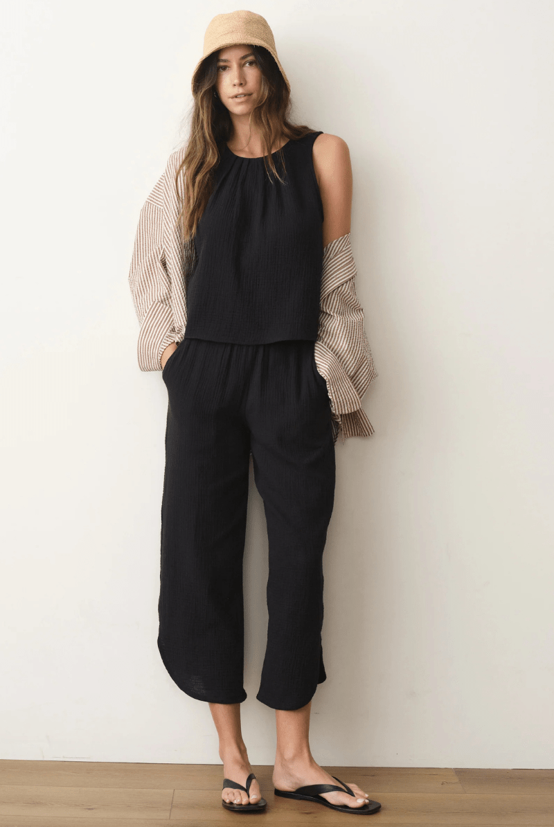 Pants - Marine Layer - Cali Double Cloth Pant in Black - Archery Close