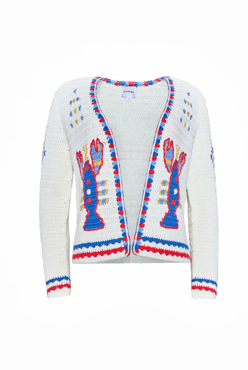 Sweater - Hunter Bell - Callen Cardigan in Lobster - Archery Close
