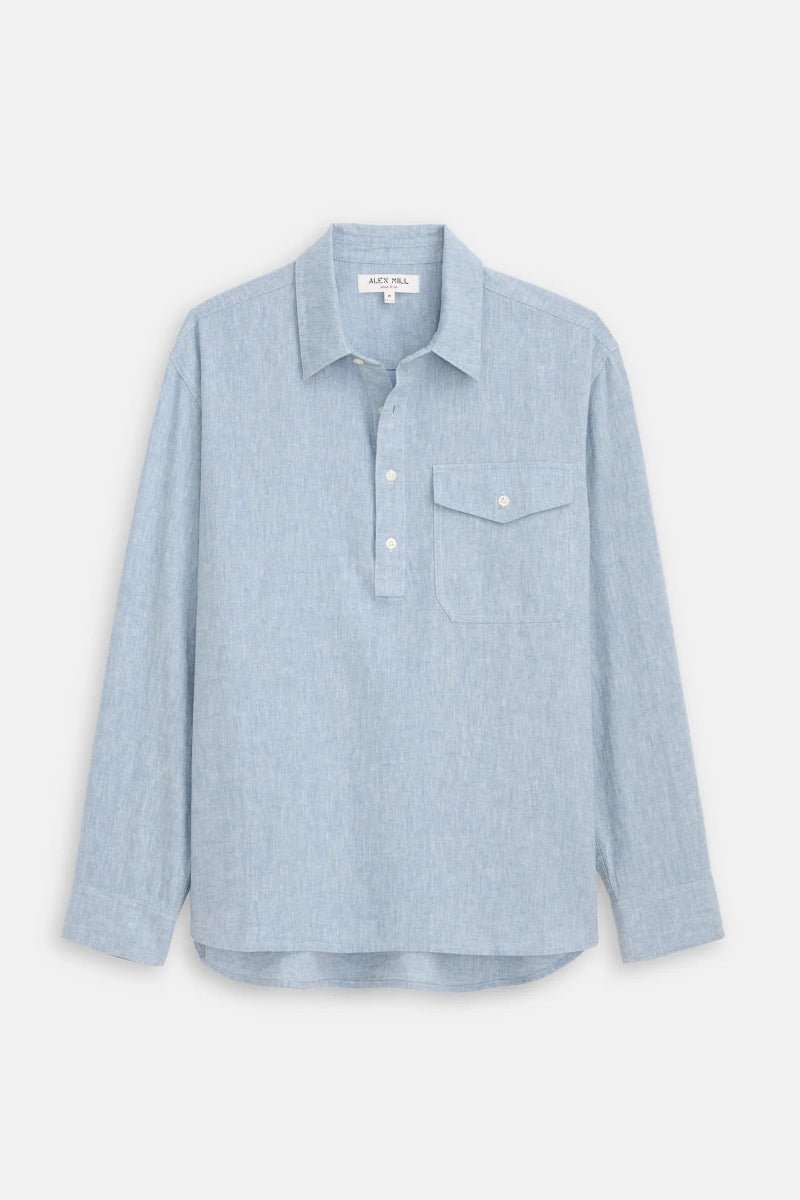 Light blue checkered shirt on a white background