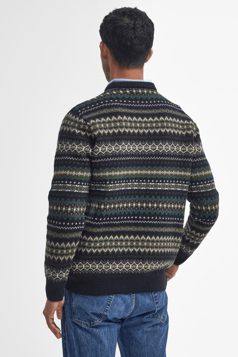 Sweater - Barbour - Case Fair Isle Jumper - Black Marl - Archery Close