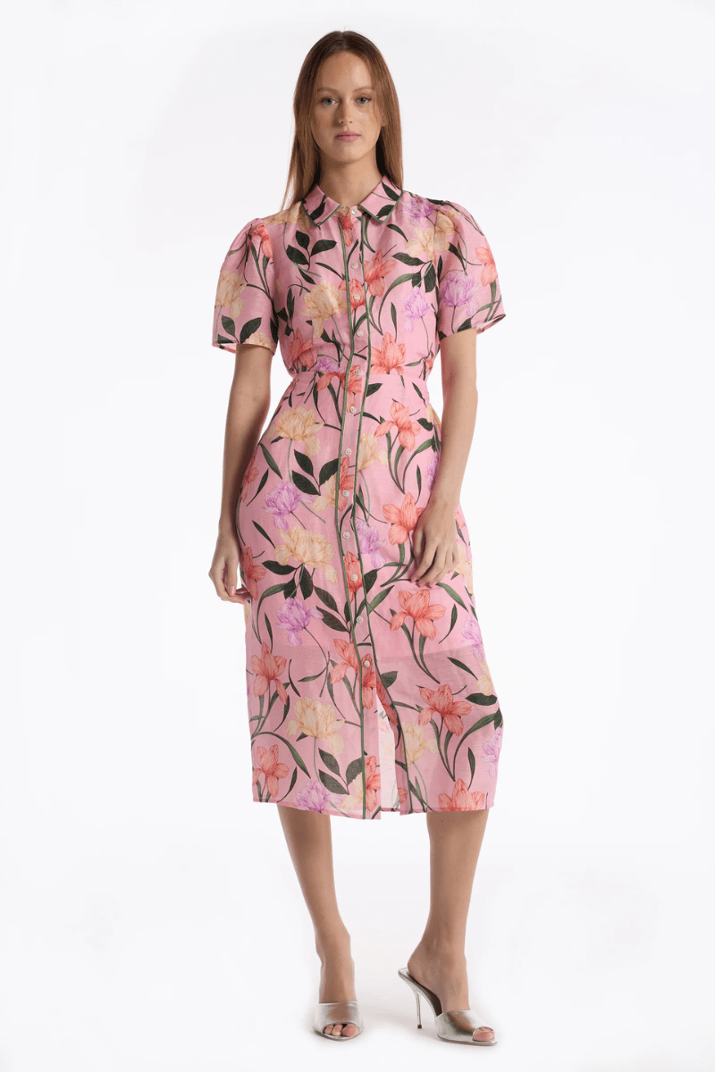 Dresses - Christy Lynn - Cecile Dress in Jardin Pink - Archery Close
