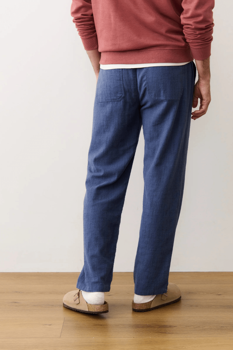 Sweatpants - Marine Layer - Chalet Lounge Pant in Navy Mini Stripe - Archery Close