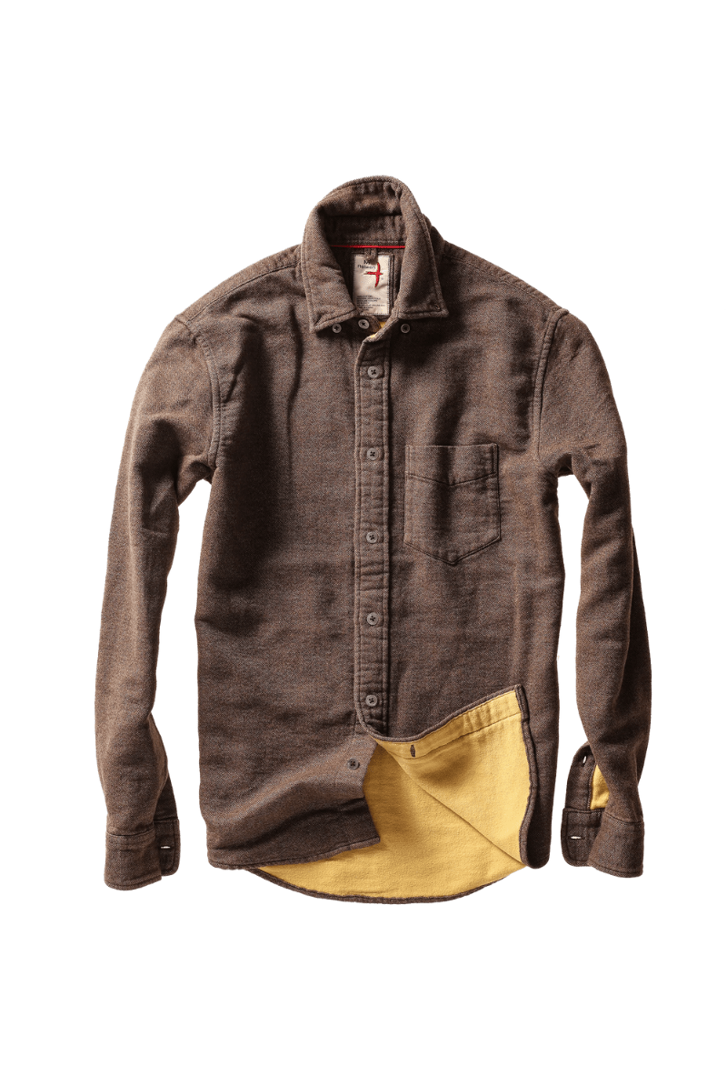Shirts & Tops - Relwen - Chamois Lined Flannel in Rustic Brown - Archery Close