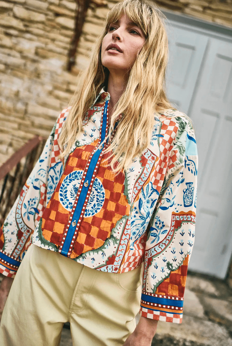 Shirts & Tops - Hunter Bell - Clarke Shirt in Sundance Tile - Archery Close