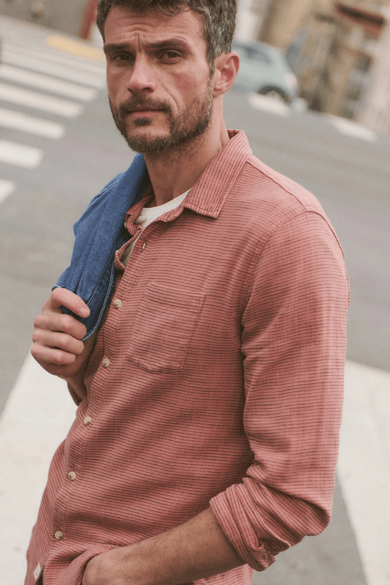 Shirts & Tops - Marine Layer - Classic Stretch Selvedge Shirt - Archery Close