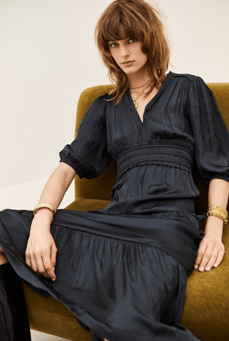 Dresses - ba&sh - Cleli Midi Dress - Archery Close