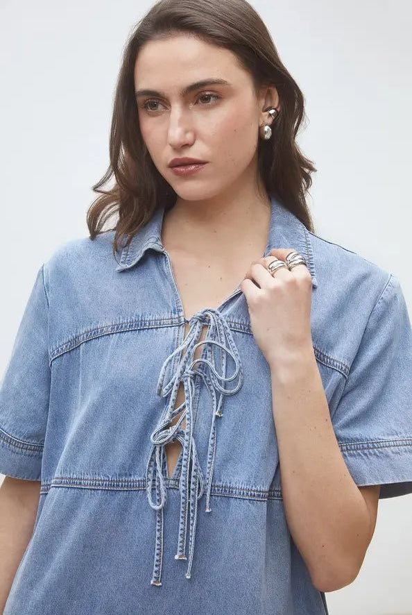 Dresses - Suncoo Paris - Clever Denim Dress - Archery Close