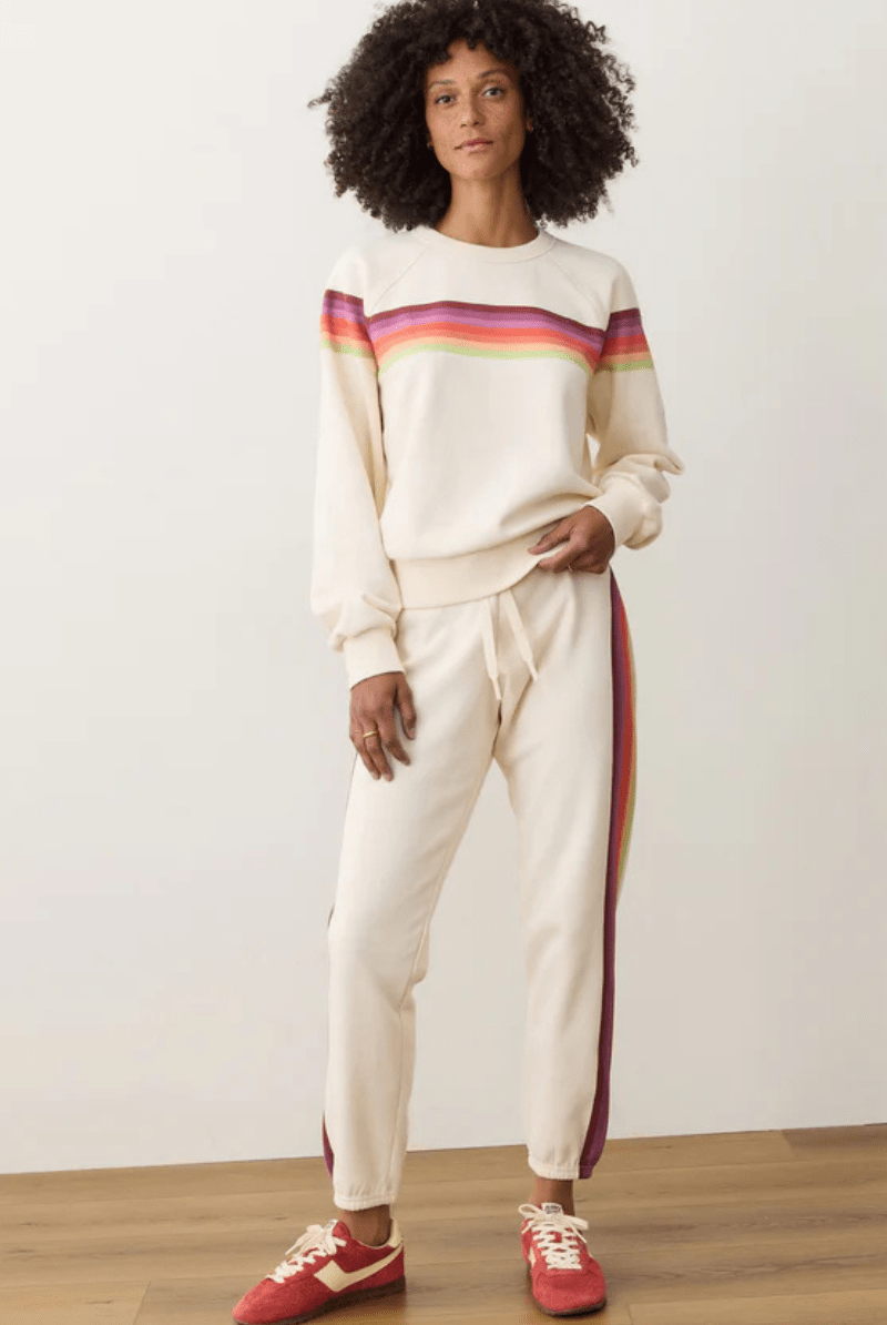 Sweatshirts - Marine Layer - Cloud 9 Anytime Sweatshirt in Antique White - Archery Close