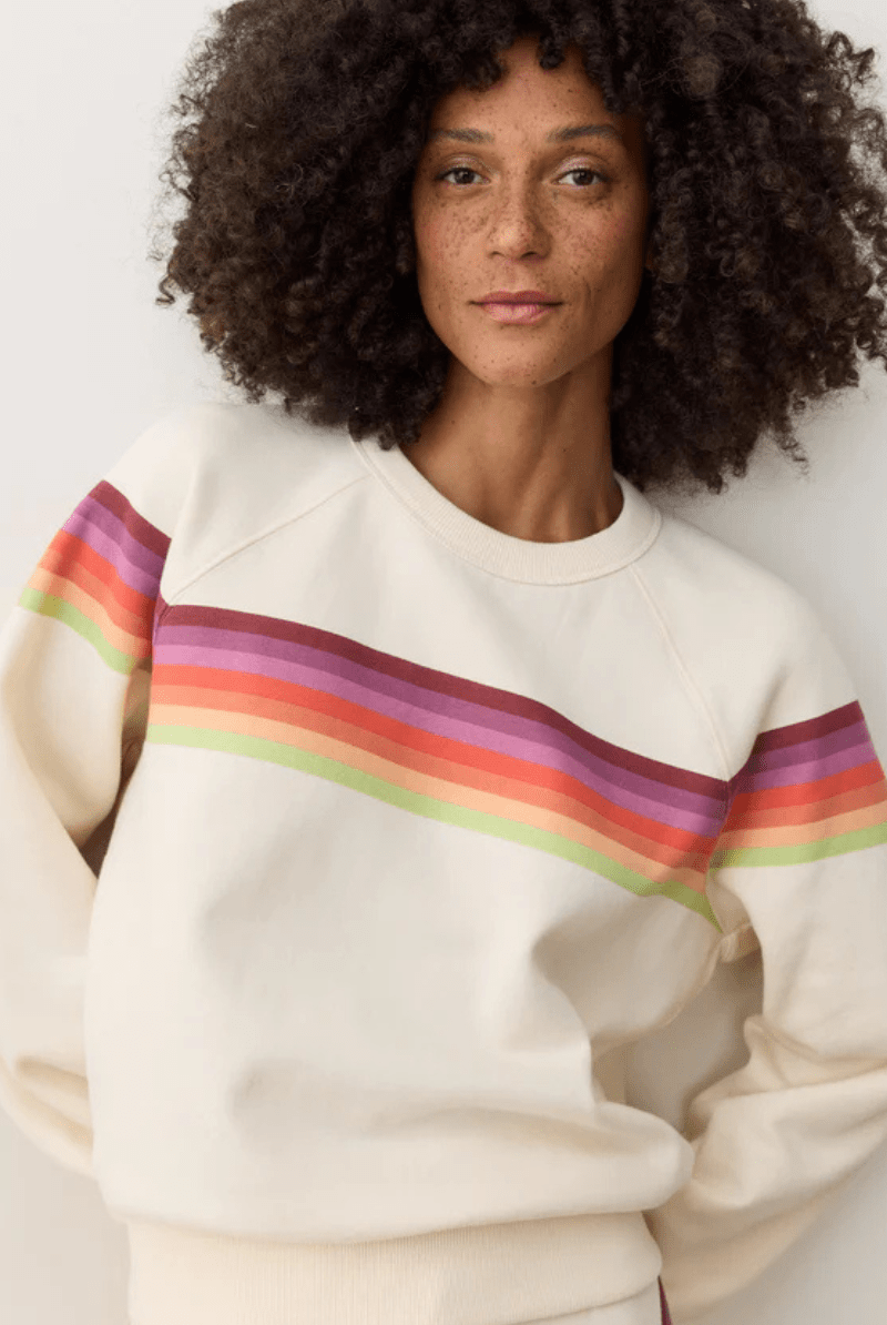 Sweatshirts - Marine Layer - Cloud 9 Anytime Sweatshirt in Antique White - Archery Close