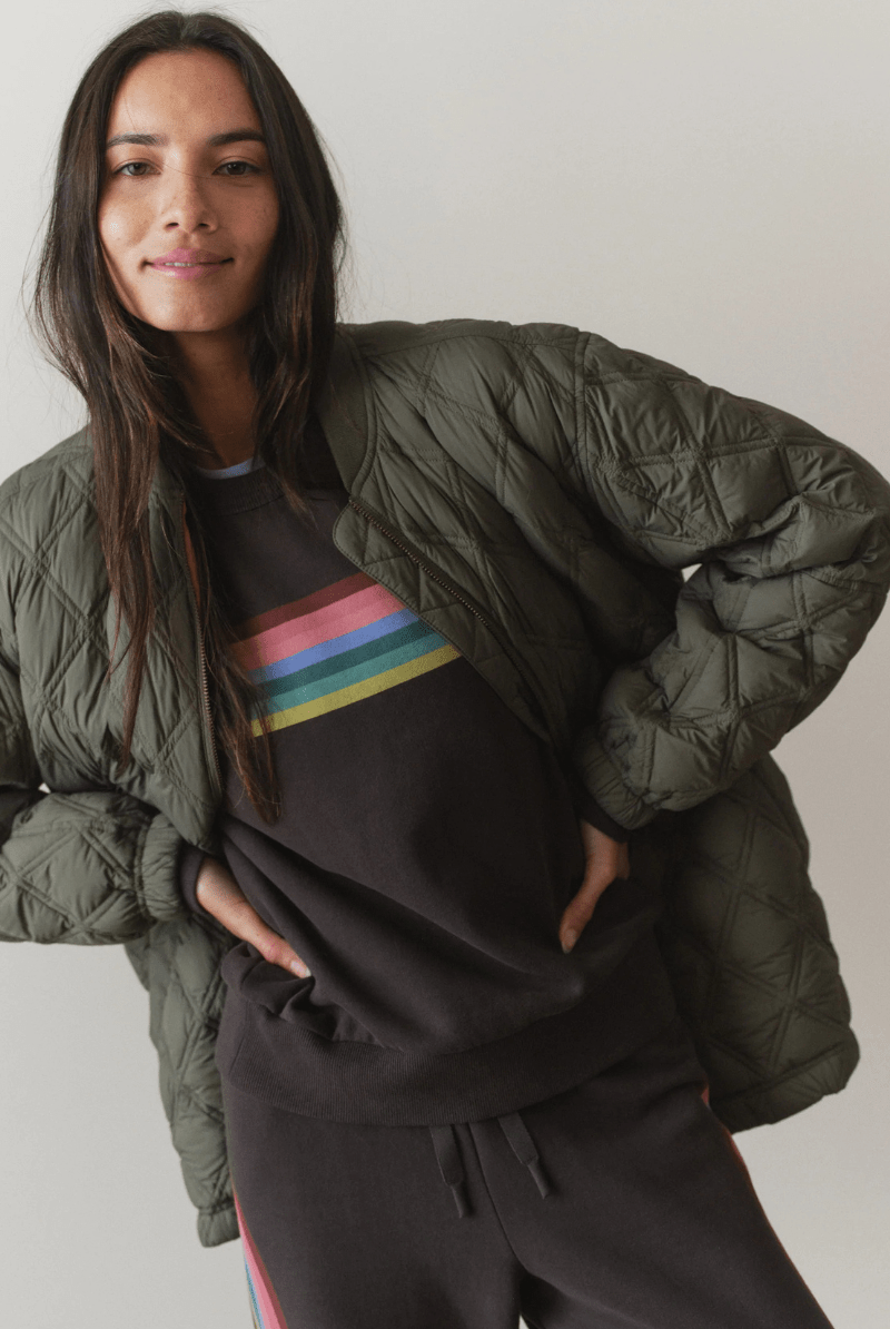 Sweatpants - Marine Layer - Cloud 9 Fleece Crewneck in Faded Black - Archery Close