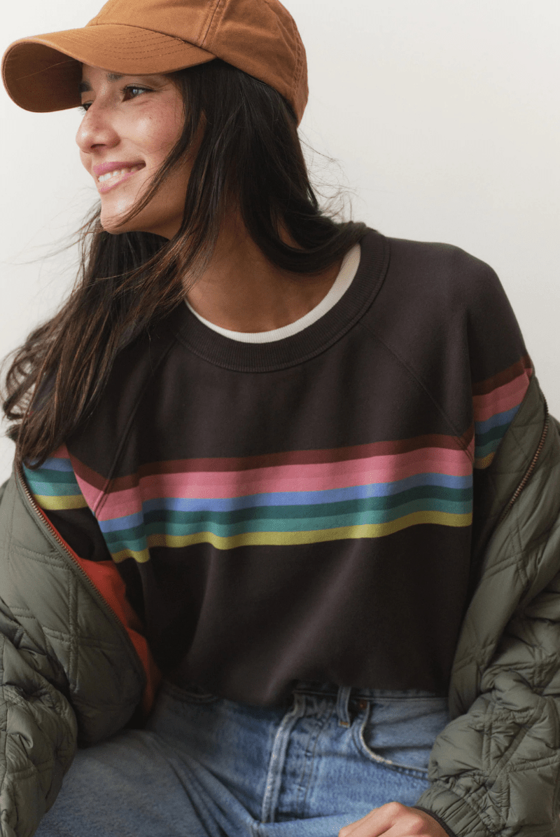 Sweatpants - Marine Layer - Cloud 9 Fleece Crewneck in Faded Black - Archery Close