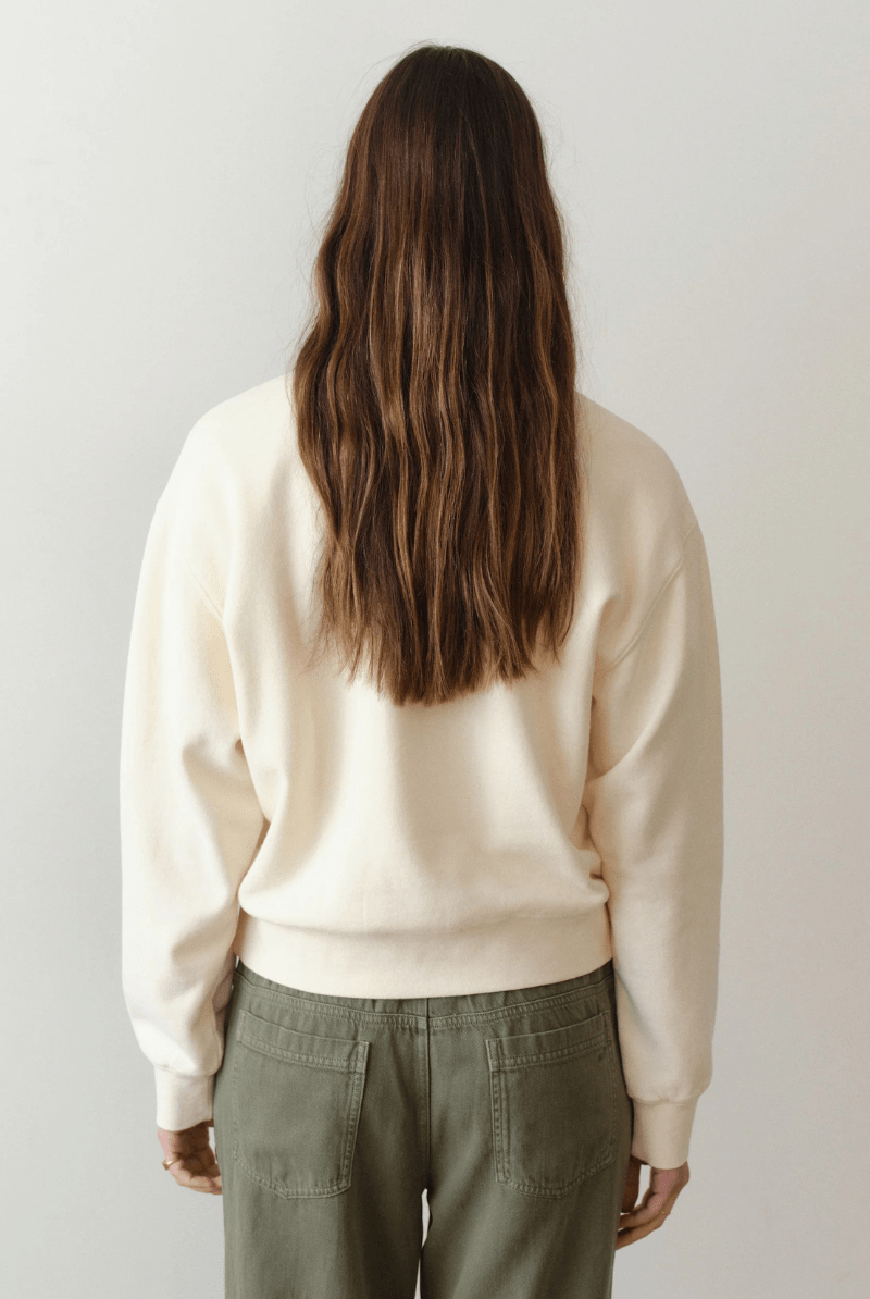 Sweatshirts - Marine Layer - Cloud 9 Fleece Polo in Antique White - Archery Close