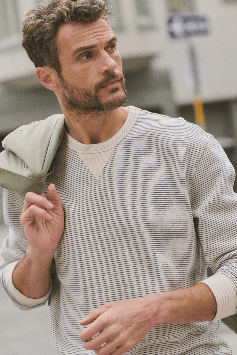 Sweatshirts - Marine Layer - Cloud 9 Fleece Relaxed Crewneck - Archery Close