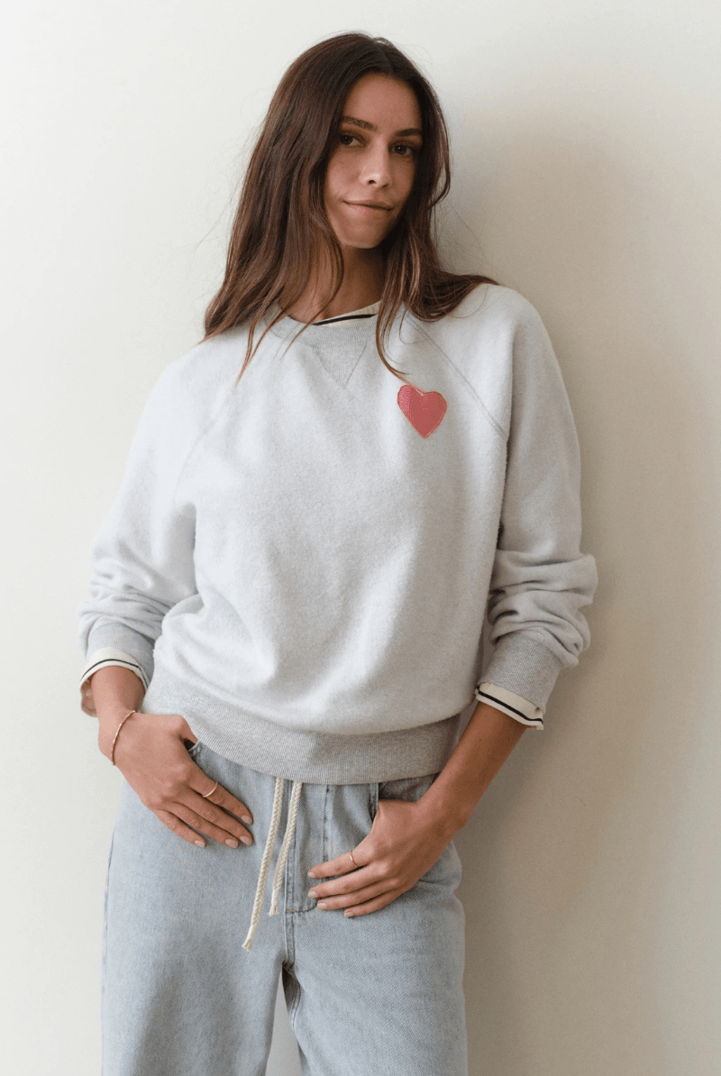 Sweatshirts - Marine Layer - Cloud 9 Fleece Reversible Crewneck in Heather Grey - Archery Close