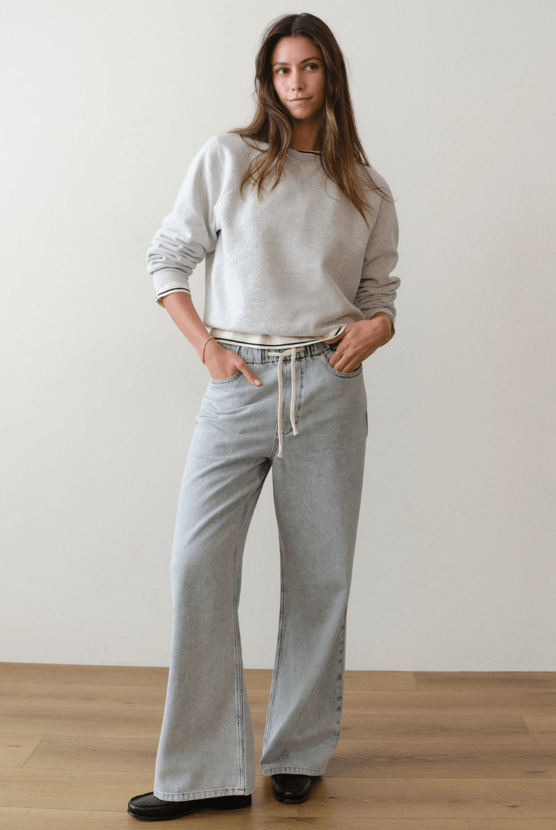 Sweatshirts - Marine Layer - Cloud 9 Fleece Reversible Crewneck in Heather Grey - Archery Close