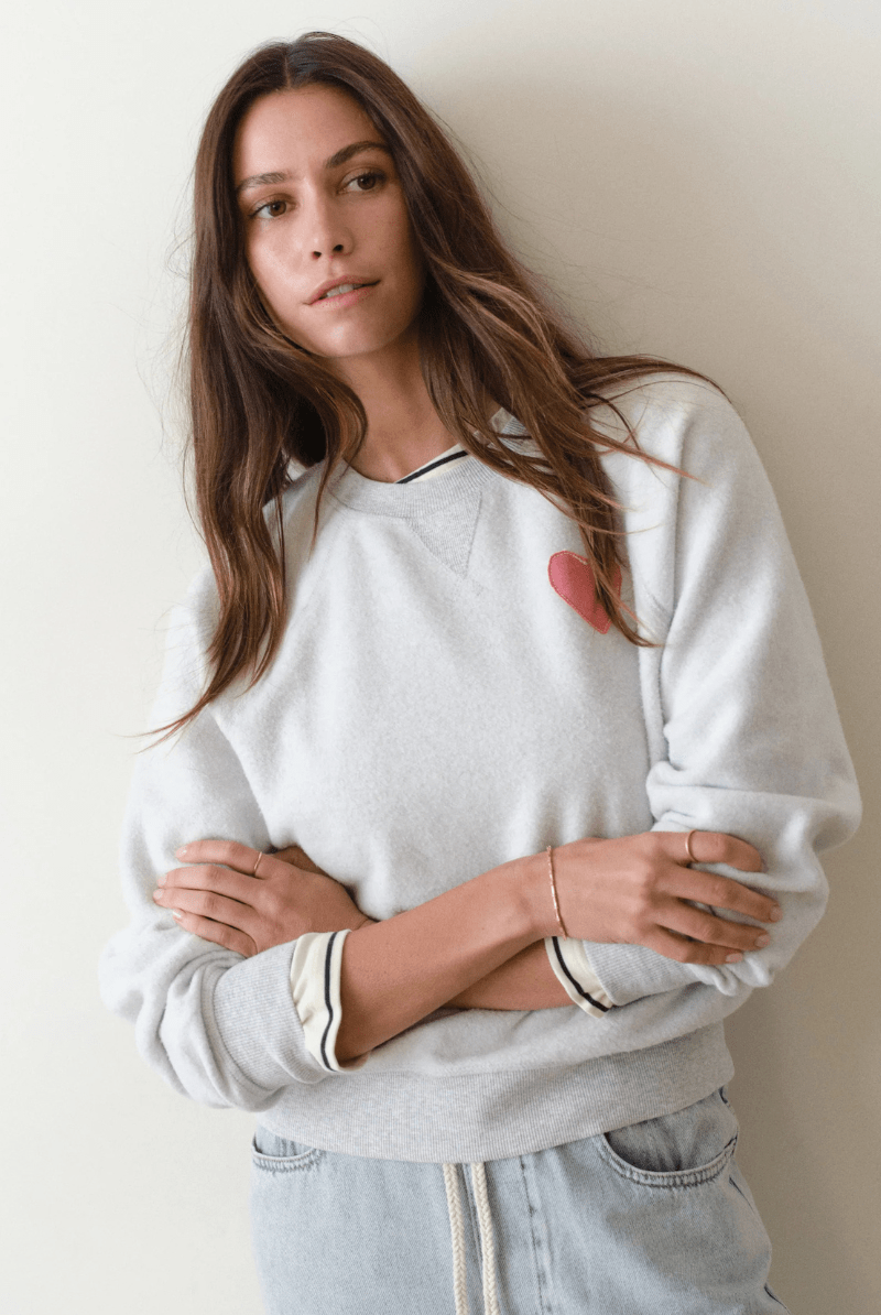 Sweatshirts - Marine Layer - Cloud 9 Fleece Reversible Crewneck in Heather Grey - Archery Close