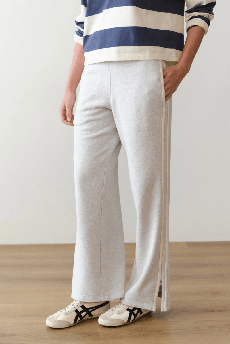 Sweatpants - Marine Layer - Cloud 9 Fleece Track Pant in Heather Grey - Archery Close