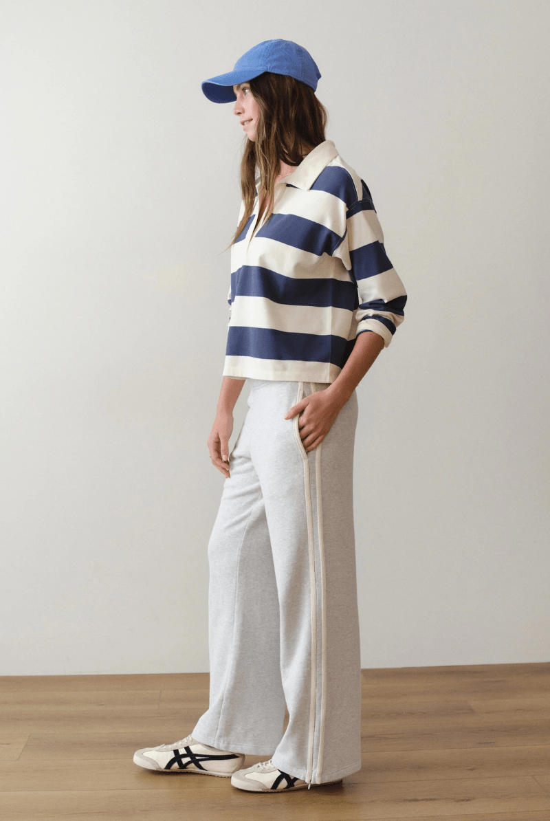 Sweatpants - Marine Layer - Cloud 9 Fleece Track Pant in Heather Grey - Archery Close