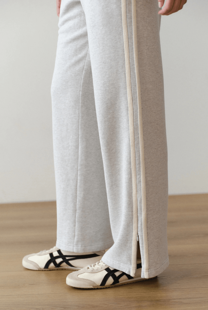 Sweatpants - Marine Layer - Cloud 9 Fleece Track Pant in Heather Grey - Archery Close