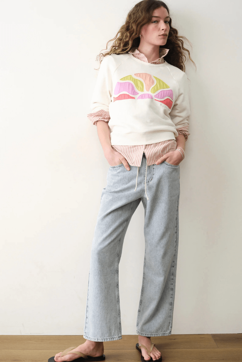 Sweatshirts - Marine Layer - Cloud 9 Terry Sweatshirt Antique White - Archery Close