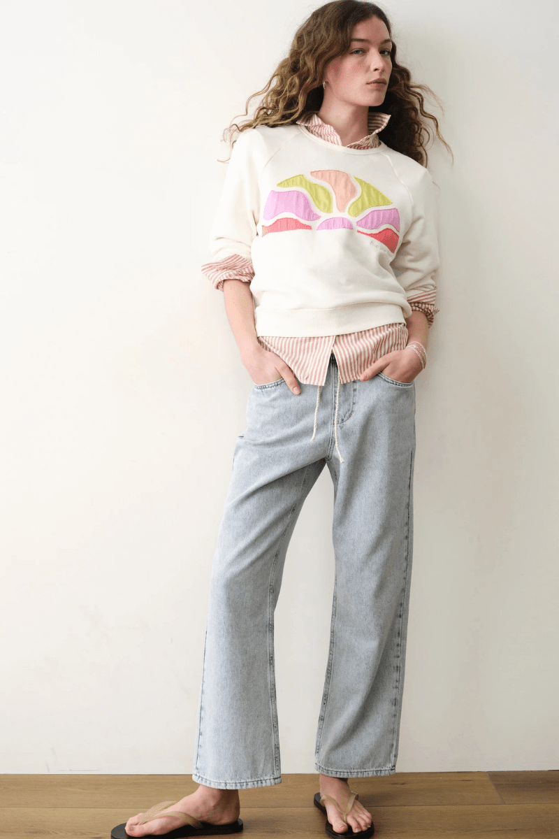 Sweatshirts - Marine Layer - Cloud 9 Terry Sweatshirt Antique White - Archery Close