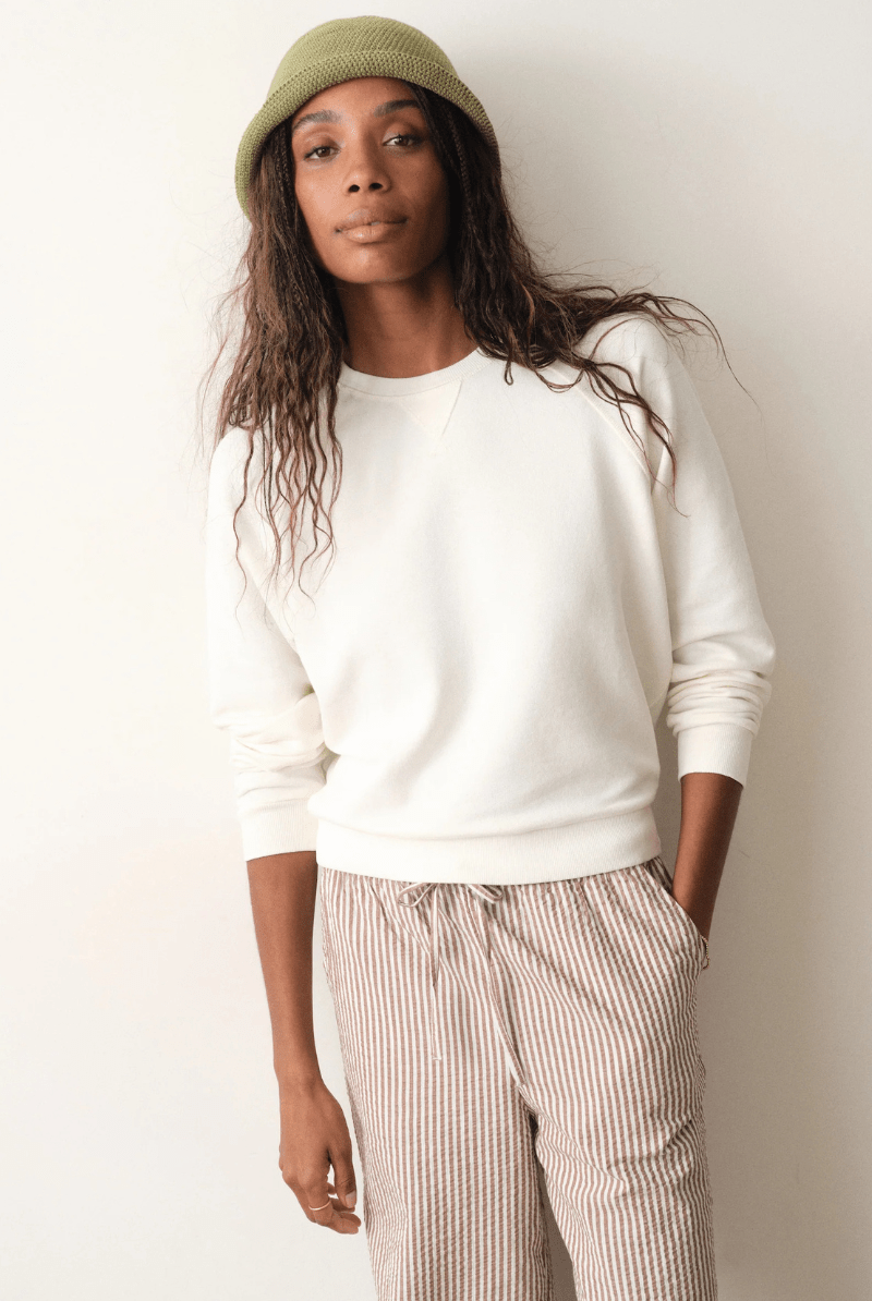 Sweatshirts - Marine Layer - Cloud 9 Terry Sweatshirt in Antique White - Archery Close