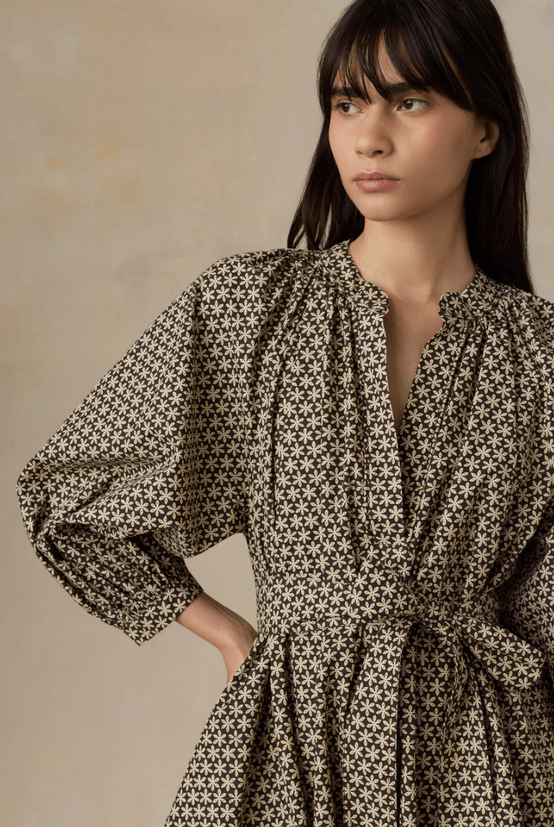 Dresses - Faherty Brand - Coastal Poplin Kaia Mini Dress - Archery Close