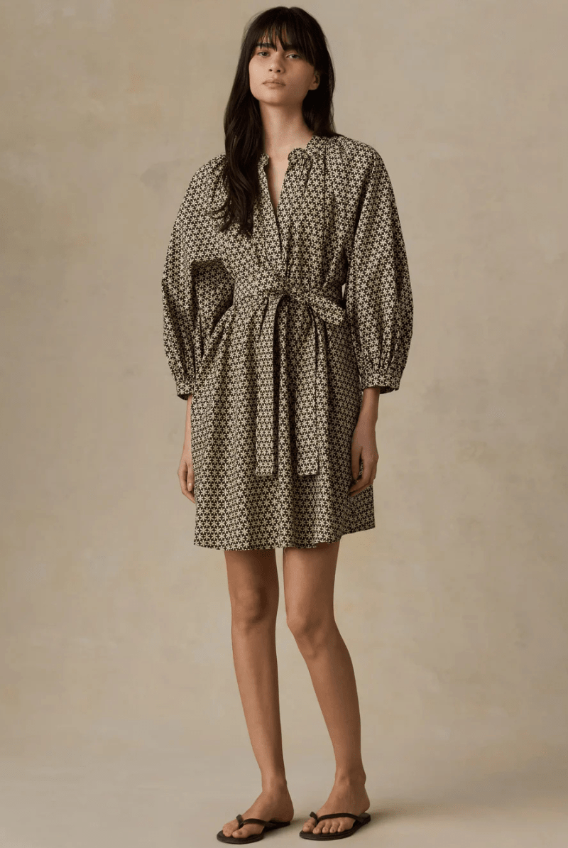 Dresses - Faherty Brand - Coastal Poplin Kaia Mini Dress - Archery Close