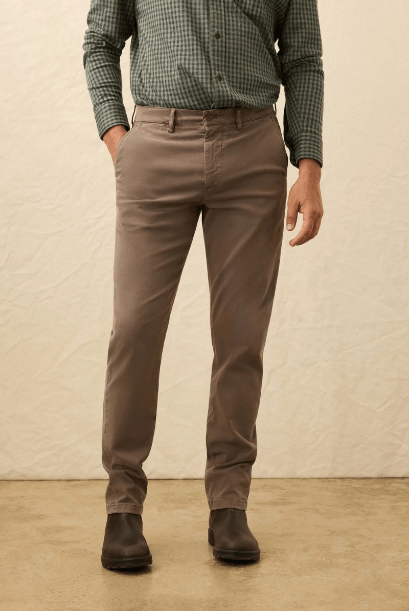 Pants - Faherty Brand - Coastline Chino - Alpine Brown - Archery Close