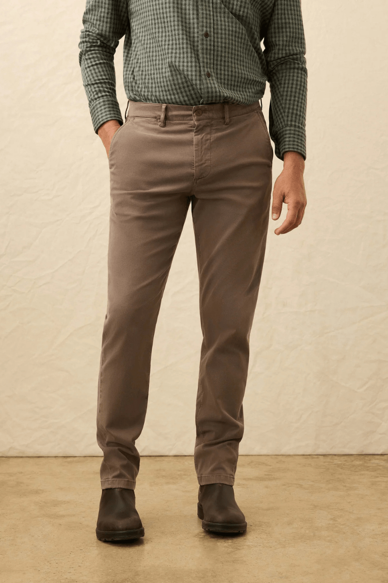 Pants - Faherty Brand - Coastline Chino - Alpine Brown - Archery Close