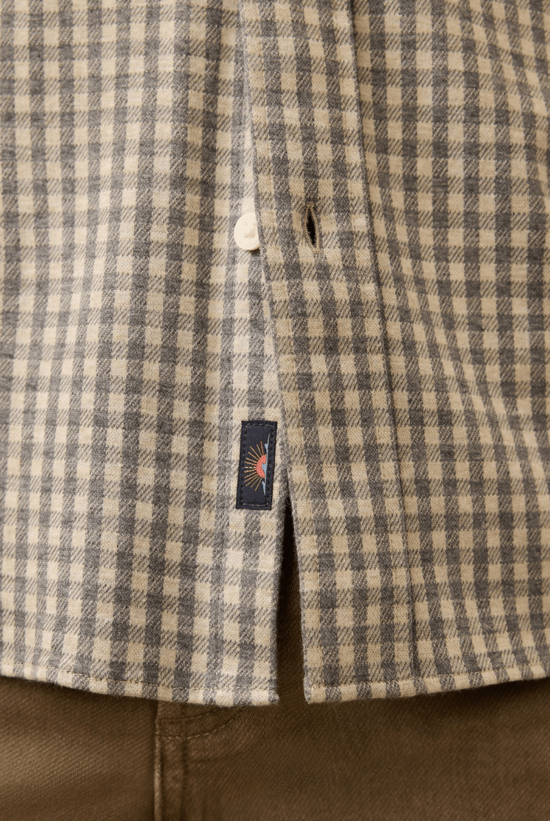Shirts & Tops - Faherty Brand - Coastline Knit Shirt in Fox Grey Gingham - Archery Close