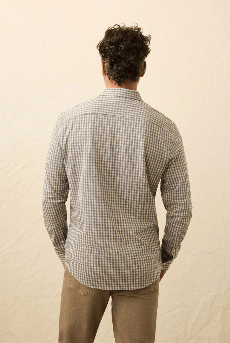 Shirts & Tops - Faherty Brand - Coastline Knit Shirt in Fox Grey Gingham - Archery Close