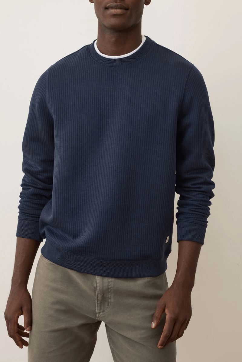 Sweatshirts - Marine Layer - Corbet Quilted Crewneck - Archery Close