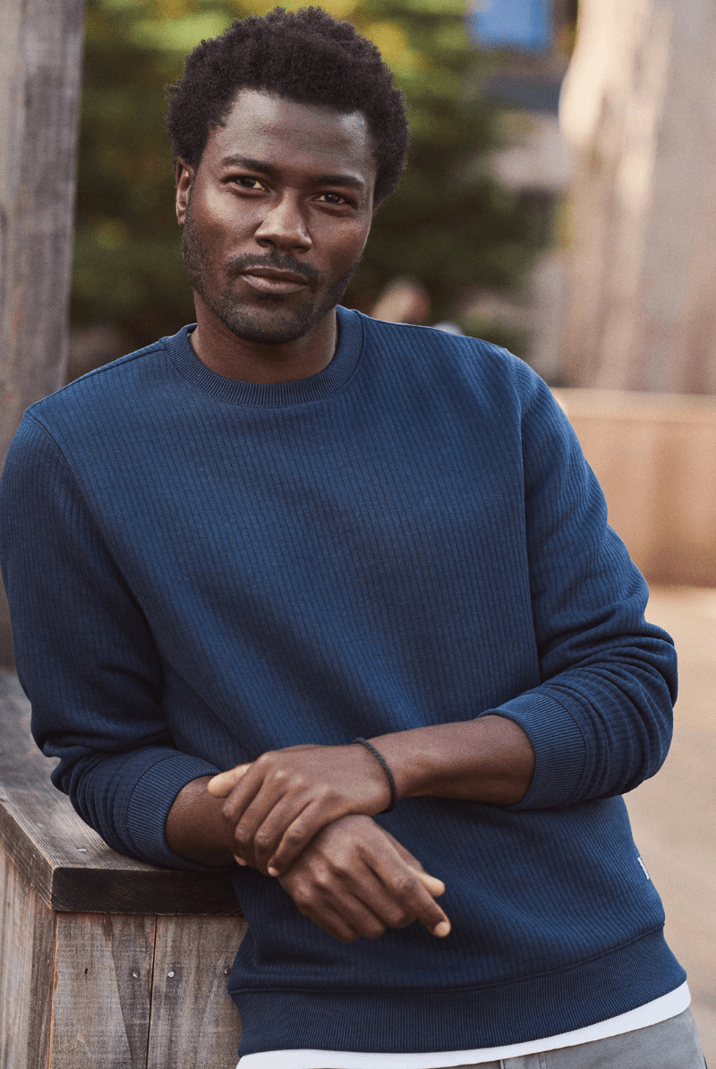 Sweatshirts - Marine Layer - Corbet Quilted Crewneck - Archery Close