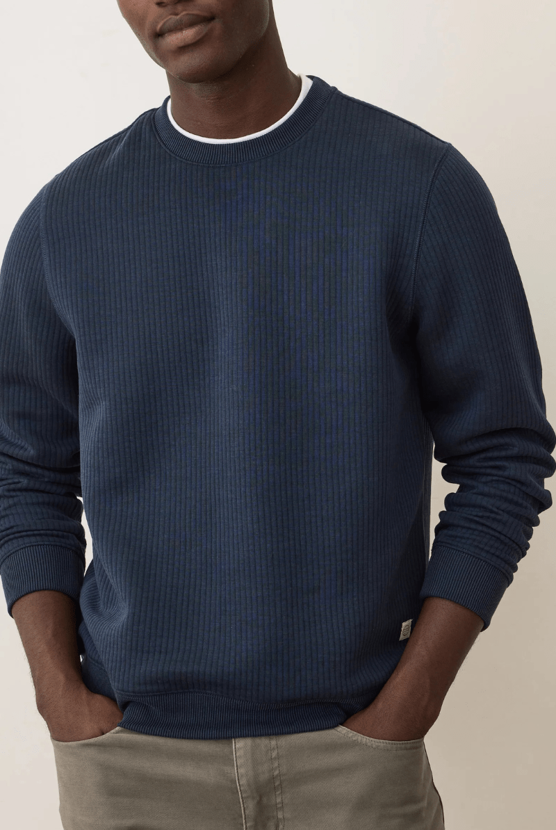 Sweatshirts - Marine Layer - Corbet Quilted Crewneck - Archery Close