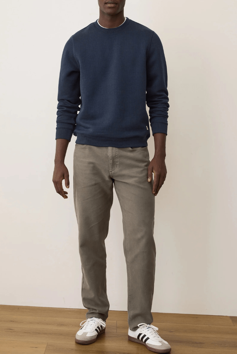 Sweatshirts - Marine Layer - Corbet Quilted Crewneck - Archery Close