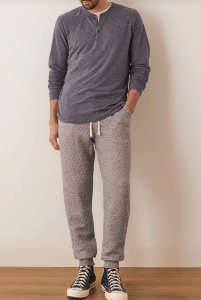Sweatpants - Marine Layer - Corbet Quilted Jogger - Archery Close