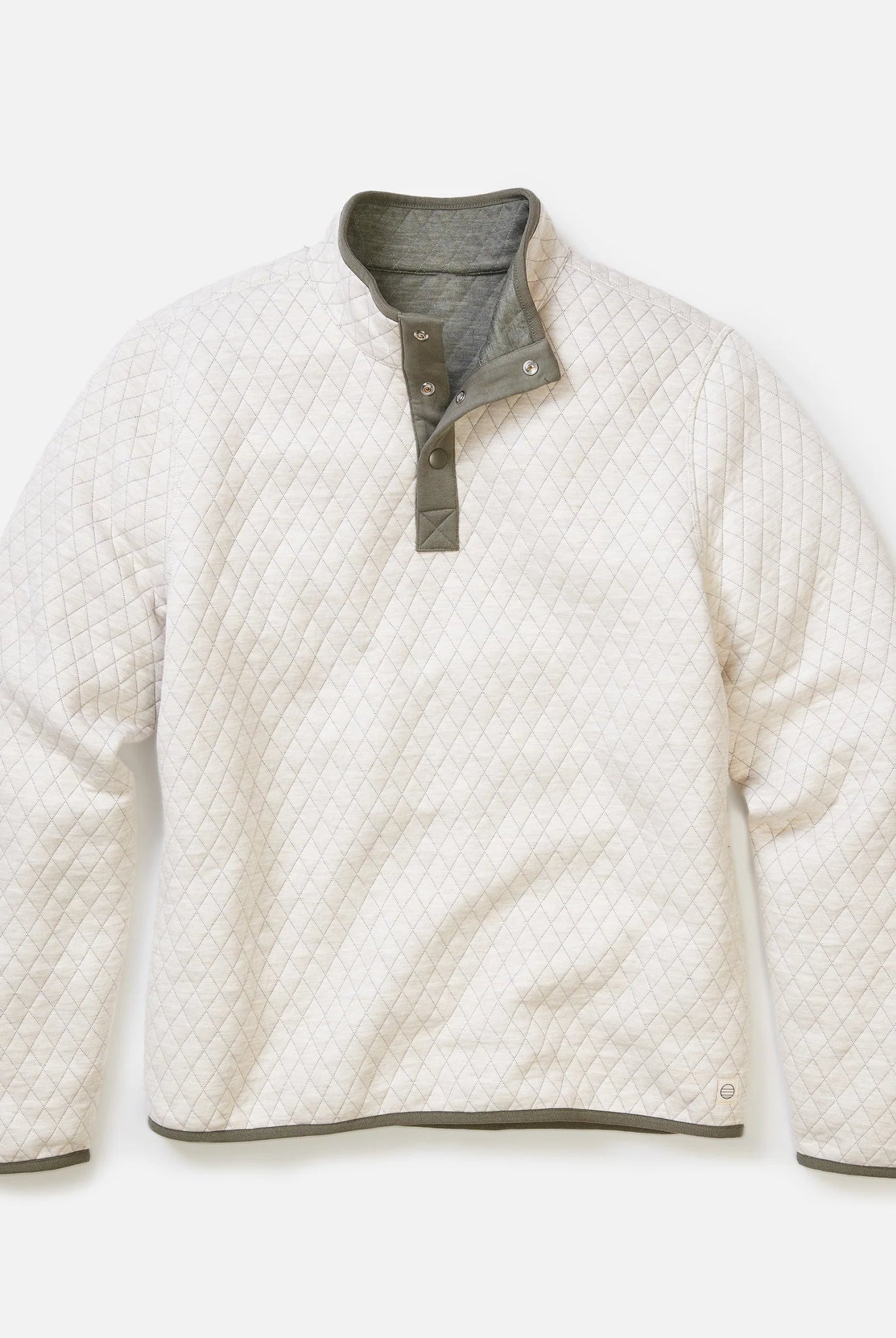 Quilted jacket with a gray collar on a white background