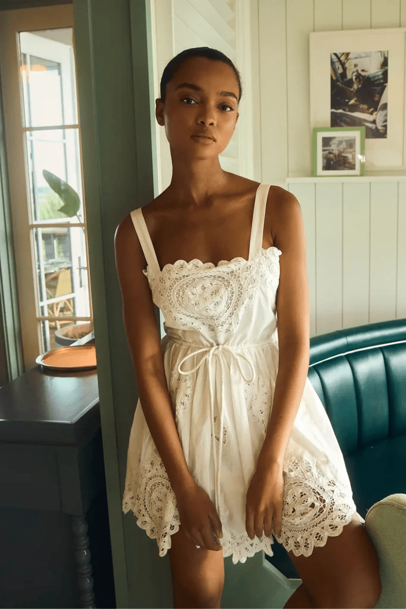 Dresses - Hunter Bell - Cosette Dress in White - Archery Close