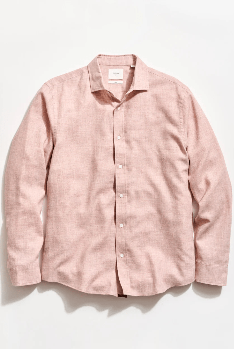 Shirts & Tops - Billy Reid - Cotton Wool Cedar Shirt in Red - Archery Close